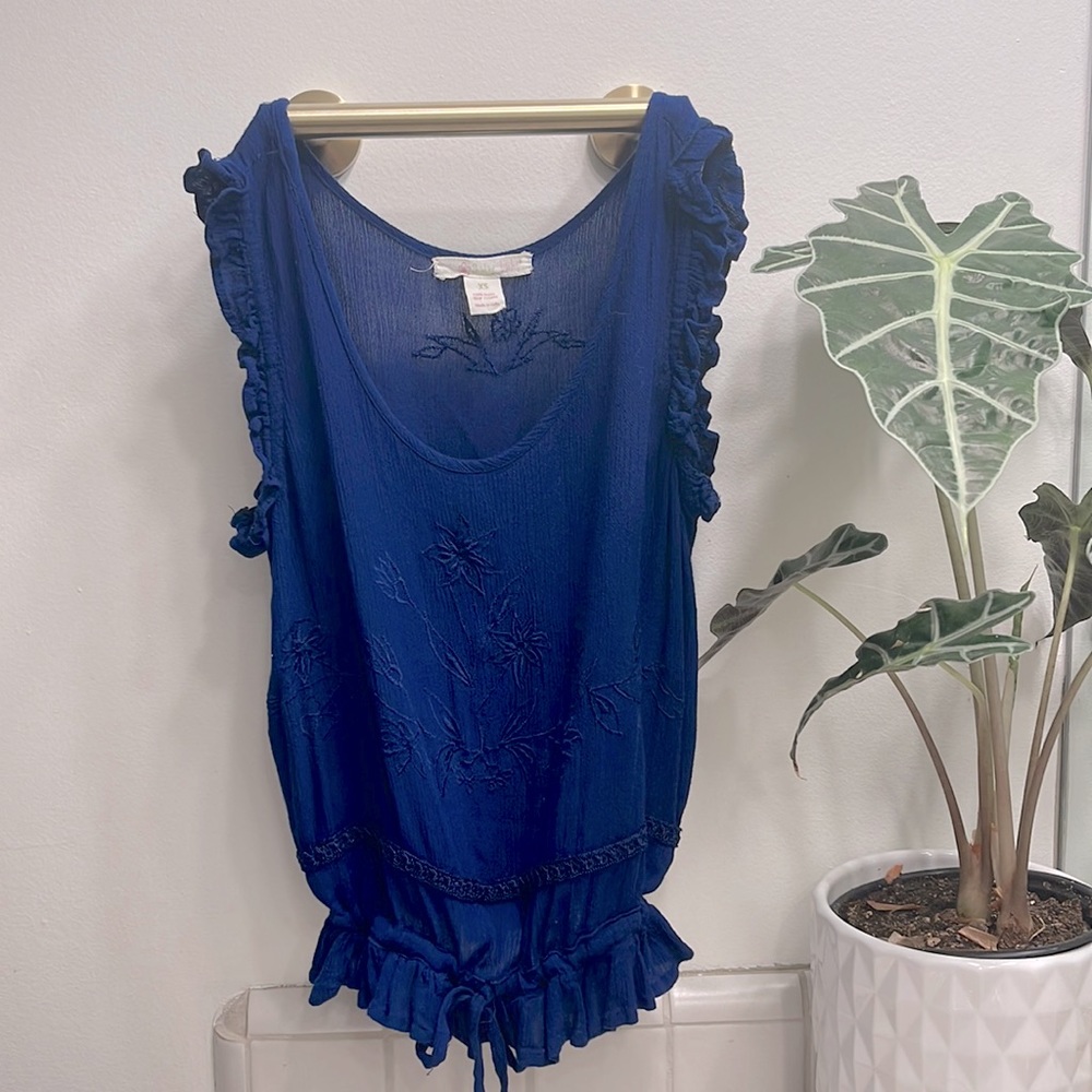 Narrow violet blue blouse | XS
